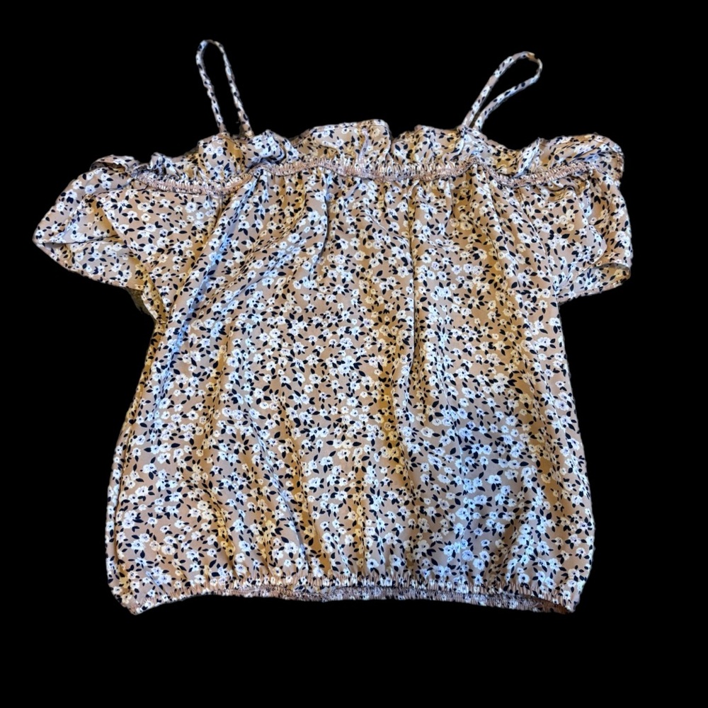 Sienna Sky Tan and Black Floral Top